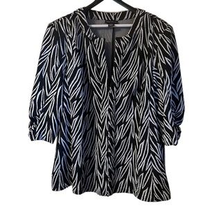Maggie Barnes Blazer Black & White Zebra 3X